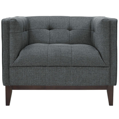 Serve Upholstered Armchair, Grey, Fabric 10255