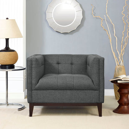 Serve Upholstered Armchair, Grey, Fabric 10255