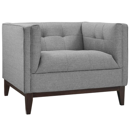 Serve Upholstered Armchair, Grey, Fabric 10257