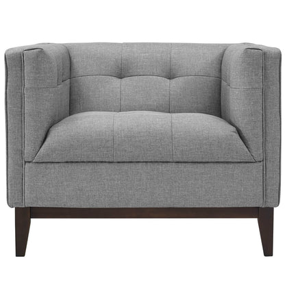 Serve Upholstered Armchair, Grey, Fabric 10257