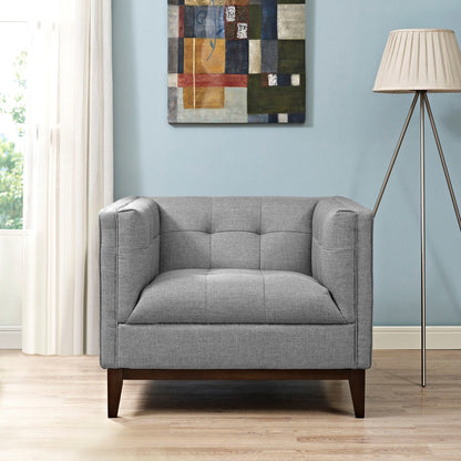 Serve Upholstered Armchair, Grey, Fabric 10257