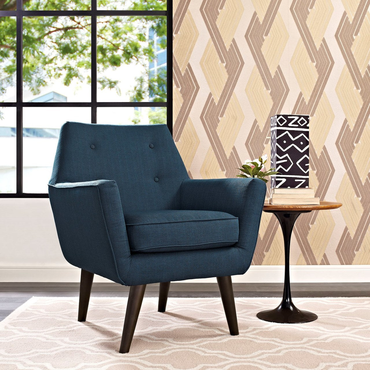 Posit Upholstered Armchair, Navy, Fabric 10263