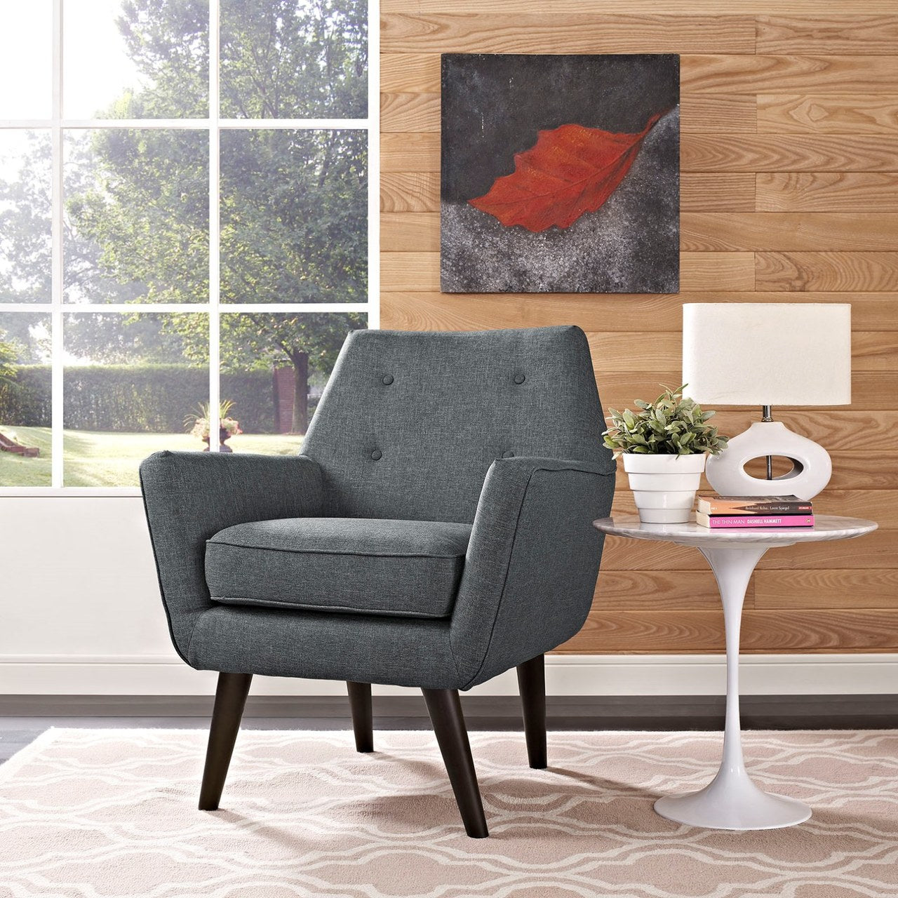Posit Upholstered Armchair, Grey, Fabric 10265
