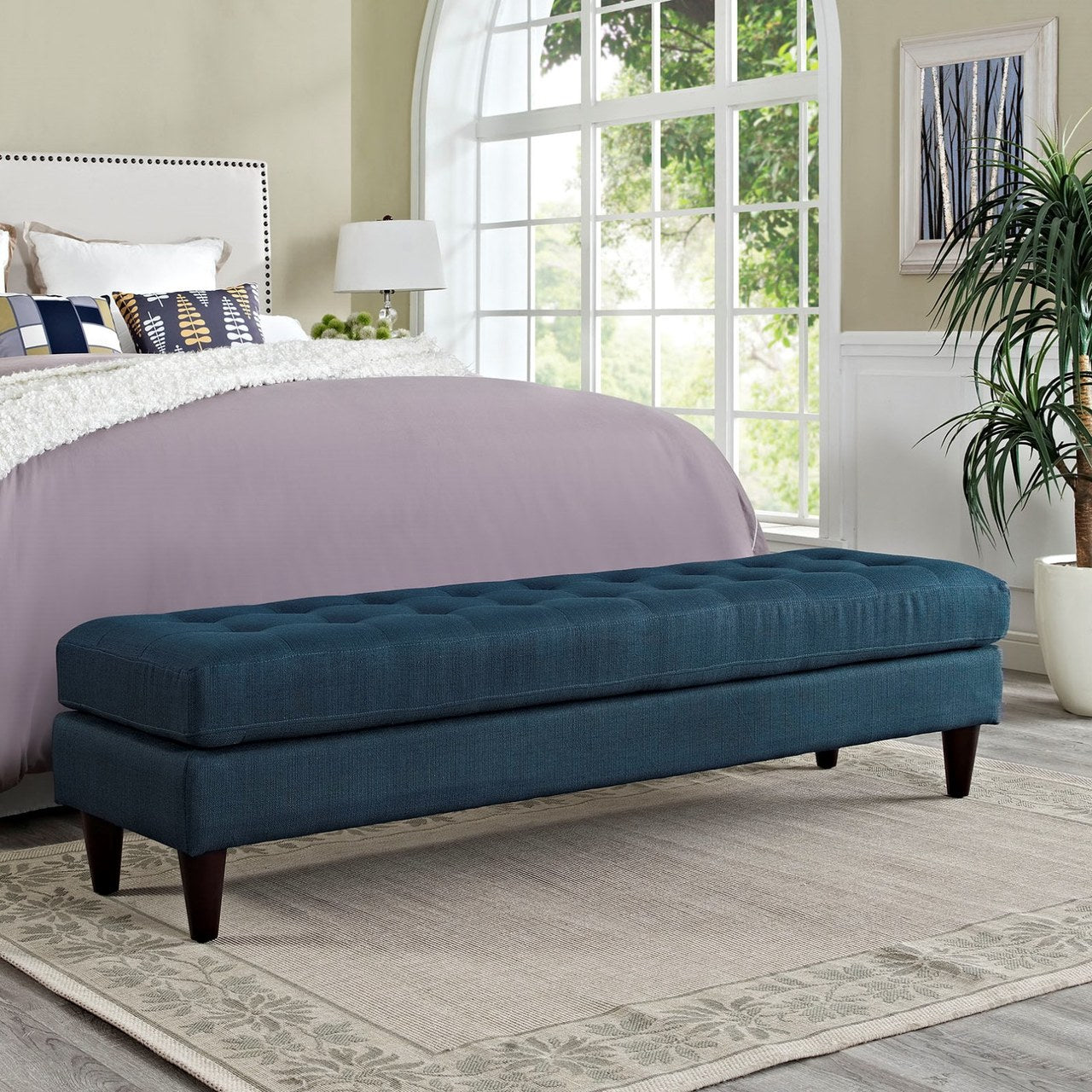 Empress Large Bench, Navy, Fabric 10271
