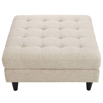 Empress Upholstered Fabric Large Ottoman, Fabric, Beige 13480