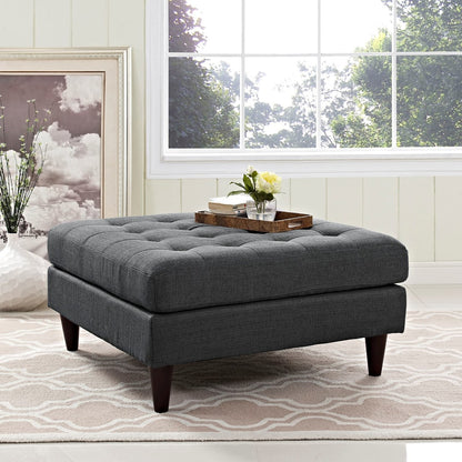 Empress Upholstered Large Ottoman, Grey, Fabric 10290