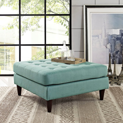 Empress Upholstered Large Ottoman, Blue, Fabric 10292