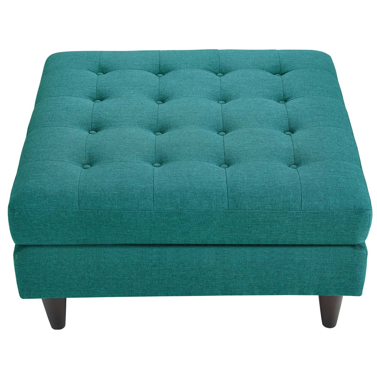 Empress Upholstered Fabric Large Ottoman, Fabric, Aqua Blue 13481