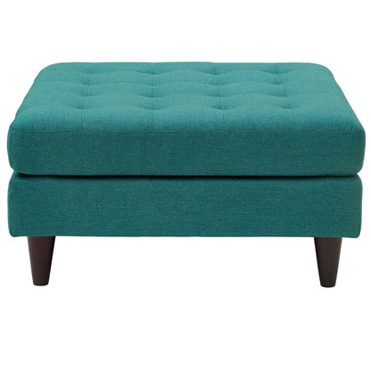 Empress Upholstered Fabric Large Ottoman, Fabric, Aqua Blue 13481