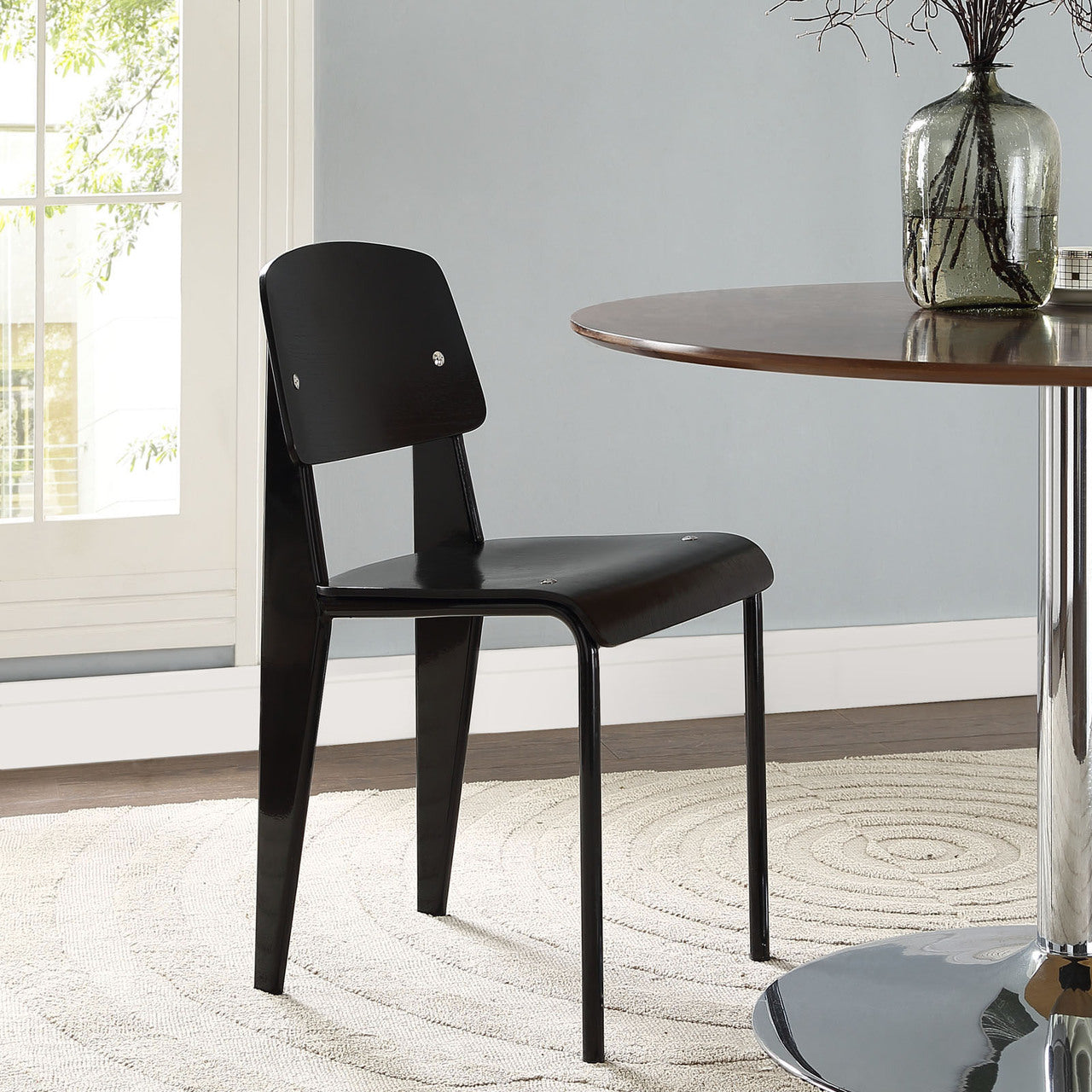 Cabin Dining Side Chair, Black Wood