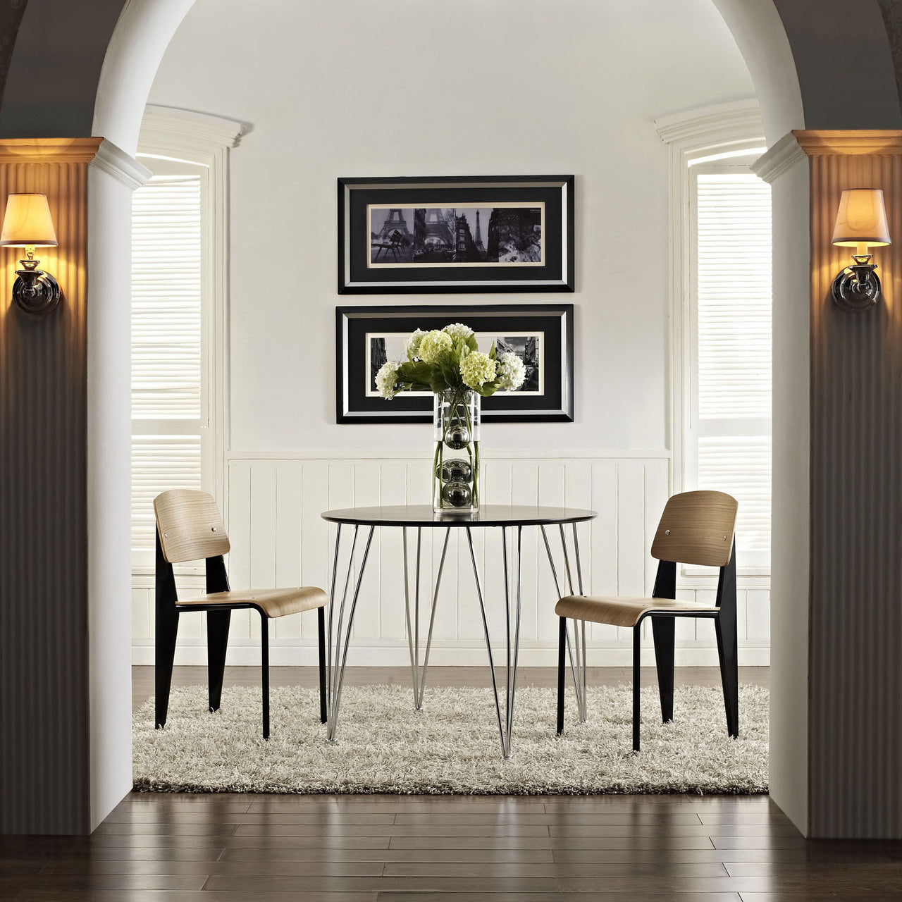 Cabin Dining Side Chair, Natural Black Wood