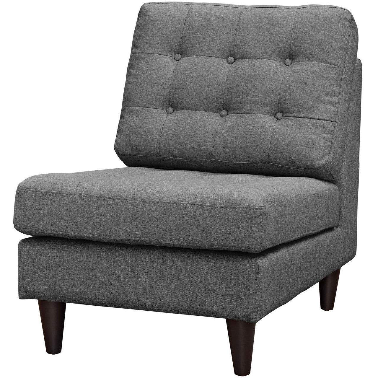 Empress Upholstered Fabric Lounge Chair, Fabric, Grey Gray 15271