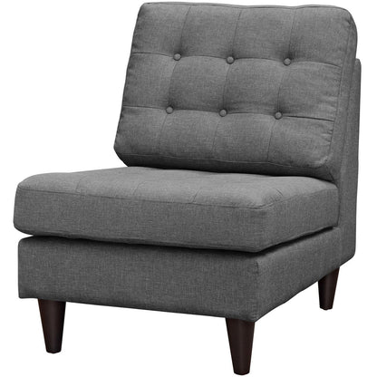 Empress Upholstered Fabric Lounge Chair, Fabric, Grey Gray 15271