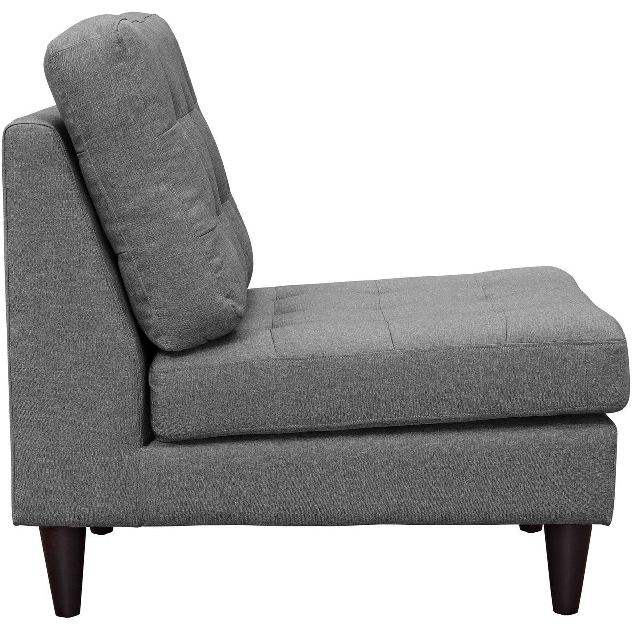 Empress Upholstered Fabric Lounge Chair, Fabric, Grey Gray 15271
