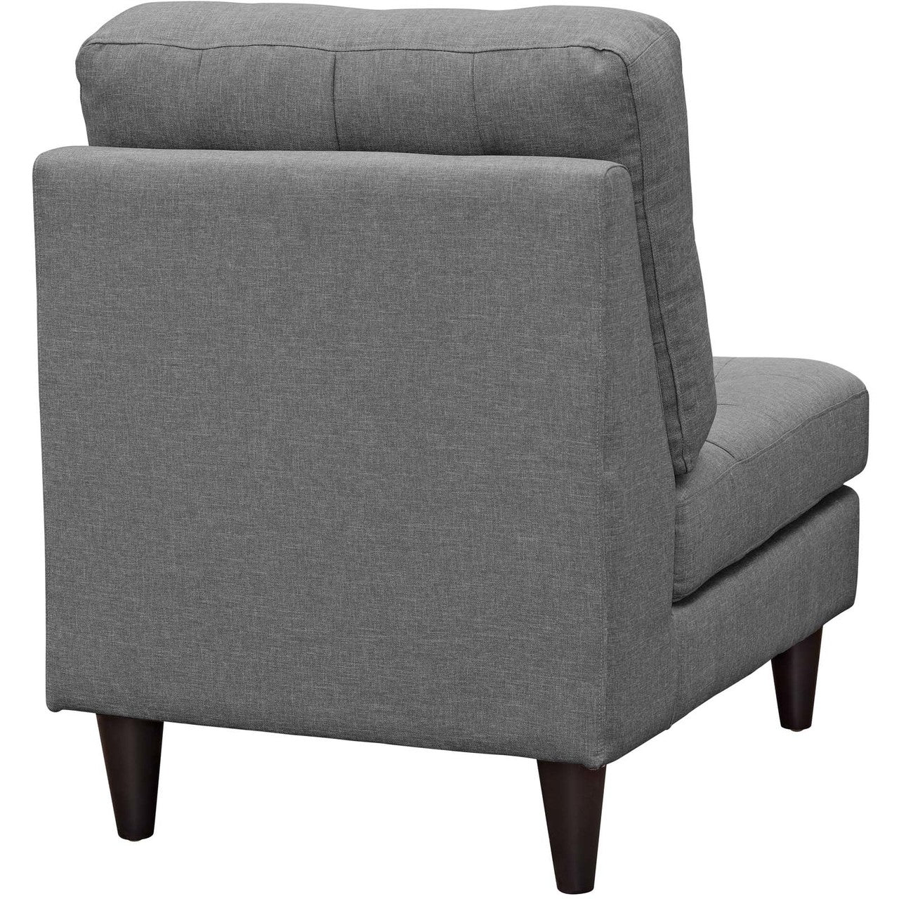 Empress Upholstered Fabric Lounge Chair, Fabric, Grey Gray 15271