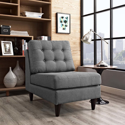 Empress Upholstered Fabric Lounge Chair, Fabric, Grey Gray 15271