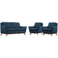Beguile Armchairs and Sofa Set, Navy, Fabric 10301