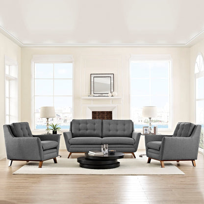 Beguile Armchairs and Sofa Set, Grey, Fabric 10302