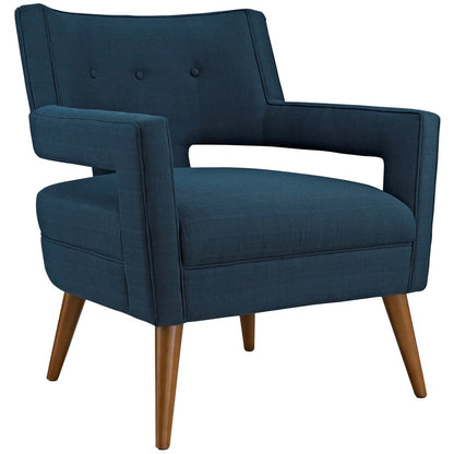 Sheer Upholstered Fabric Armchair, Navy, Fabric 10307