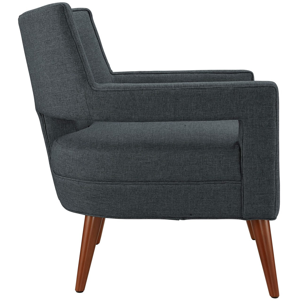 Sheer Upholstered Fabric Armchair, Grey, Fabric 10308