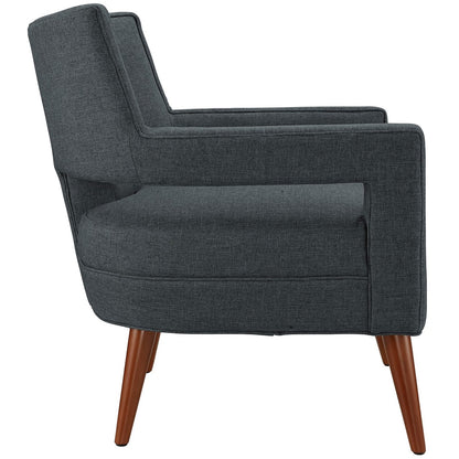 Sheer Upholstered Fabric Armchair, Grey, Fabric 10308