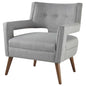 Sheer Upholstered Fabric Armchair, Fabric, Light Grey Gray 13482