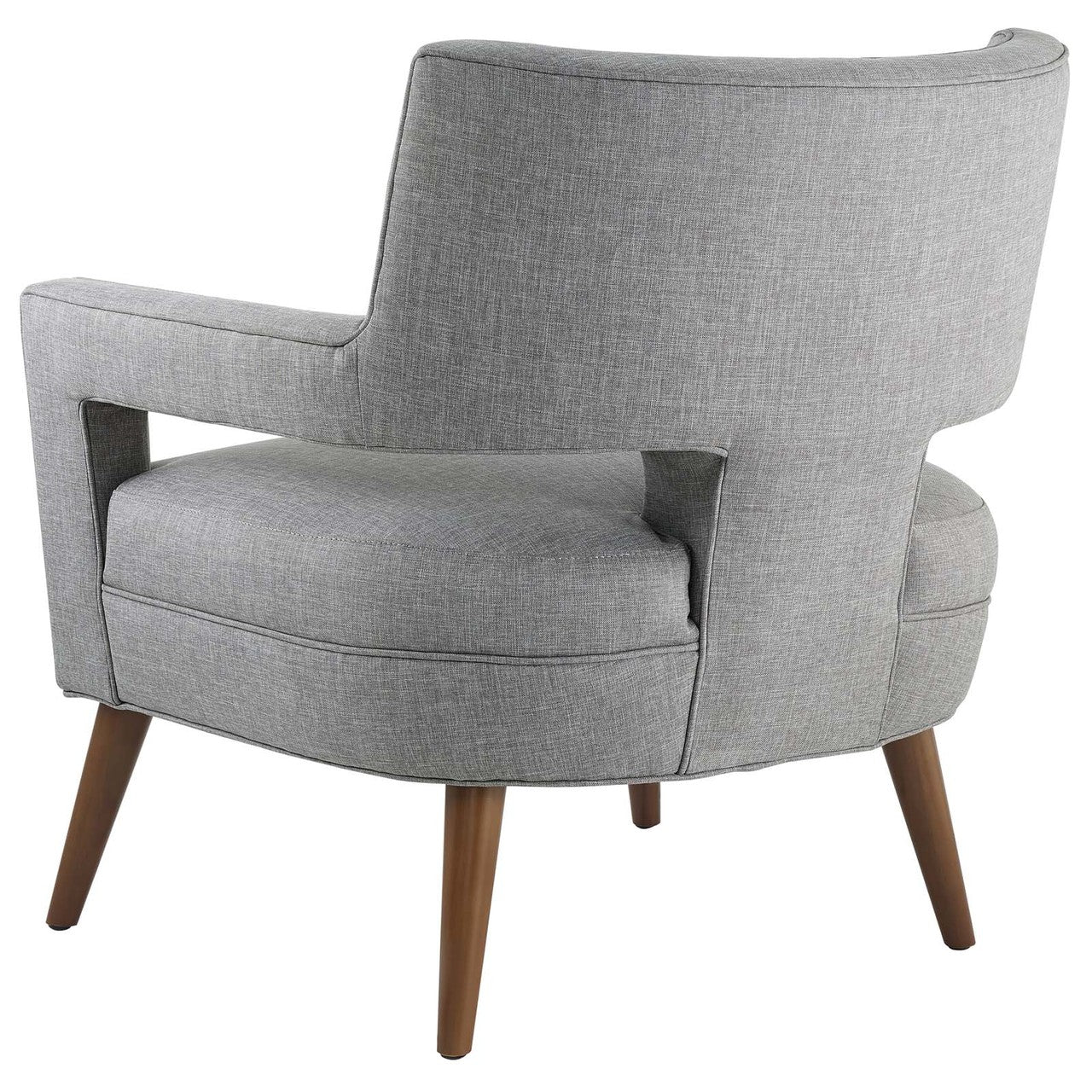 Sheer Upholstered Fabric Armchair, Fabric, Light Grey Gray 13482