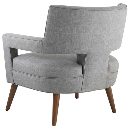 Sheer Upholstered Fabric Armchair, Fabric, Light Grey Gray 13482