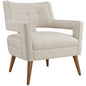 Sheer Upholstered Fabric Armchair, Beige, Fabric 10309