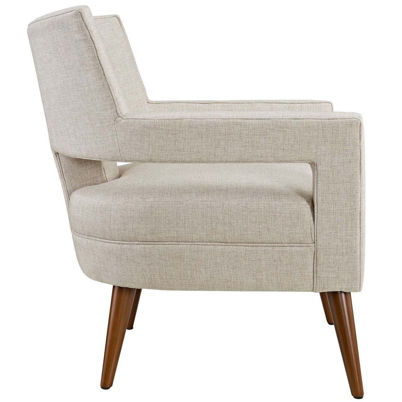 Sheer Upholstered Fabric Armchair, Beige, Fabric 10309