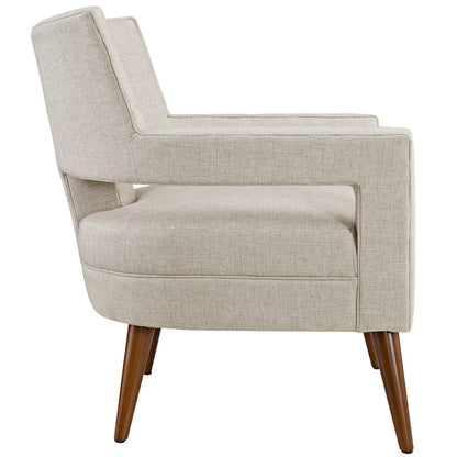 Sheer Upholstered Fabric Armchair, Beige, Fabric 10309