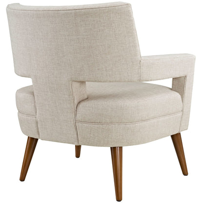 Sheer Upholstered Fabric Armchair, Beige, Fabric 10309