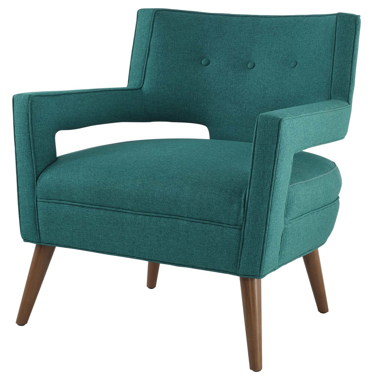 Sheer Upholstered Fabric Armchair, Fabric, Aqua Blue 13483