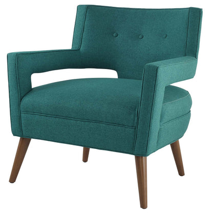 Sheer Upholstered Fabric Armchair, Fabric, Aqua Blue 13483