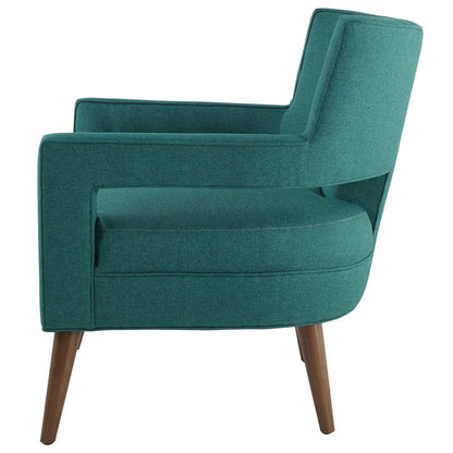Sheer Upholstered Fabric Armchair, Fabric, Aqua Blue 13483