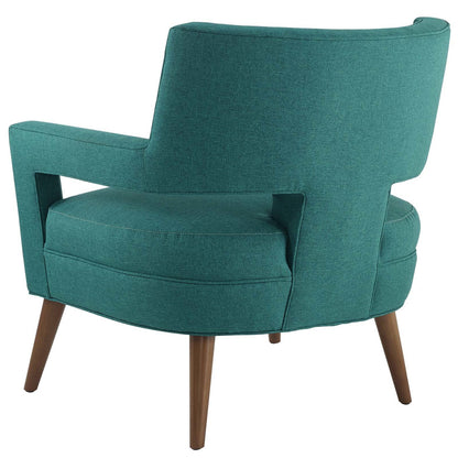 Sheer Upholstered Fabric Armchair, Fabric, Aqua Blue 13483