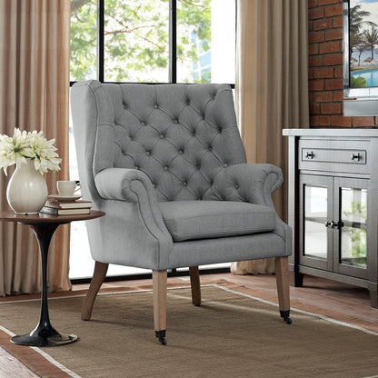 Chart Upholstered Fabric Lounge Chair, Grey, Fabric 10320