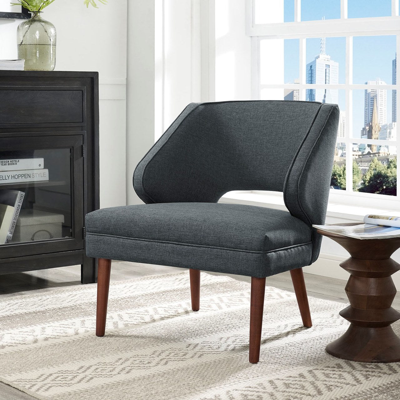 Dock Upholstered Fabric Armchair, Grey, Fabric 10334