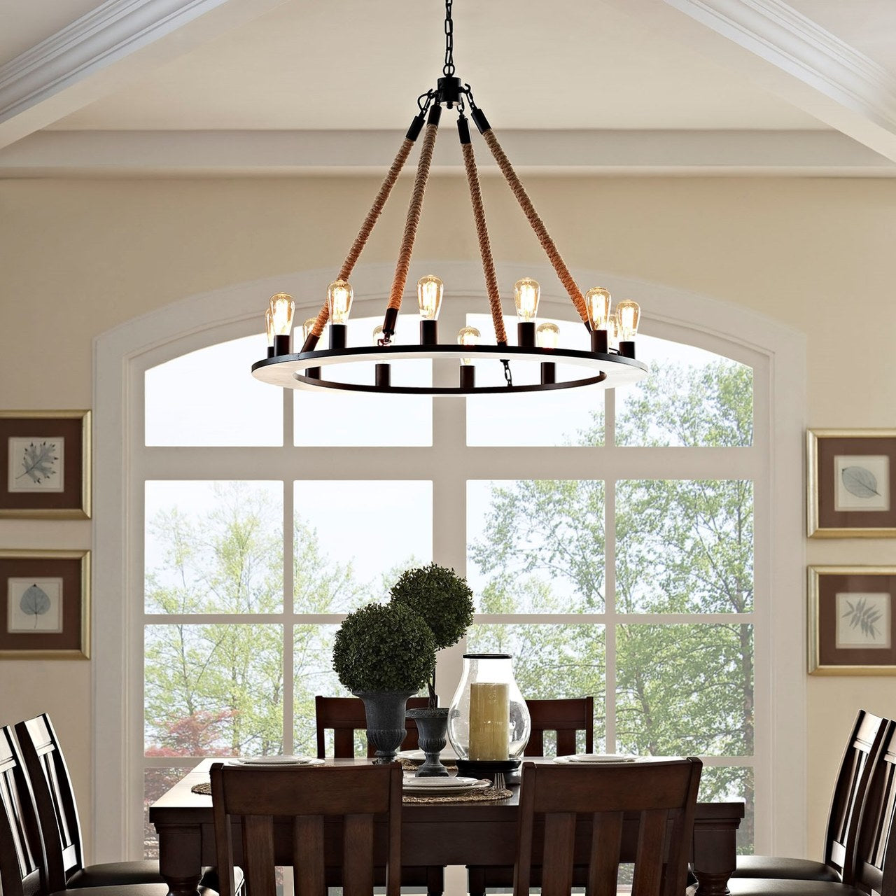 Encircle Chandelier, Brown, Metal 10350