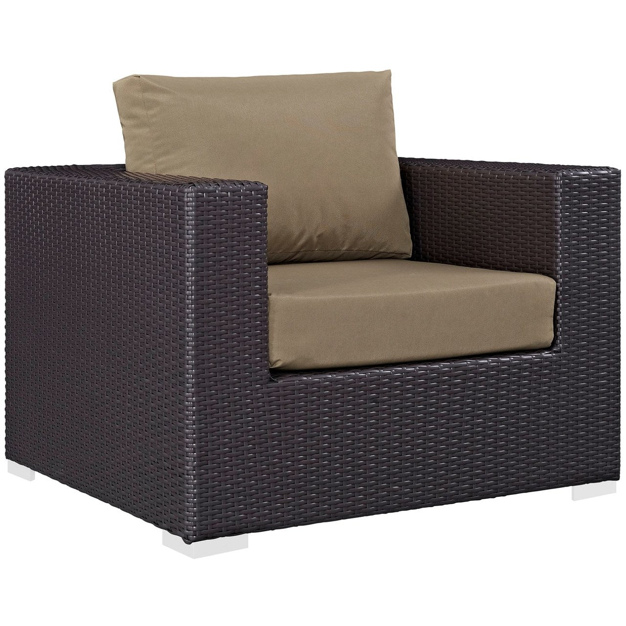 Convene Seven PCS Outdoor Patio Sectional Set, Brown, Rattan 10366