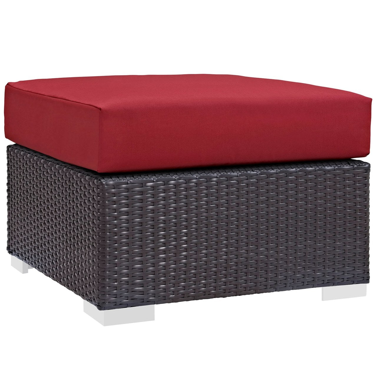 Convene Five PCS Outdoor Patio Sofa Set, Red, Rattan 10376