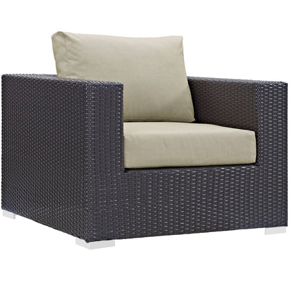 Convene Eight PCS Outdoor Patio Sofa Set, Beige, Rattan 10379