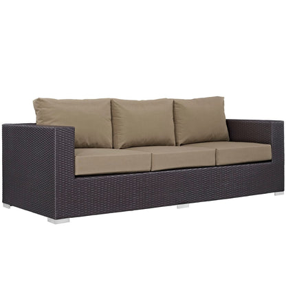 Convene Nine PCS Outdoor Patio Sofa Set, Brown, Rattan 10394
