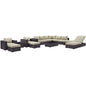 Convene Twelve PCS Outdoor Patio Sectional Set, Beige, Rattan 10421