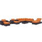 Convene Twelve PCS Outdoor Patio Sectional Set, Orange, Rattan 10423