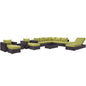 Convene Twelve PCS Outdoor Patio Sectional Set, Green, Rattan 10424