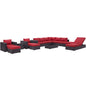 Convene Twelve PCS Outdoor Patio Sectional Set, Red, Rattan 10425