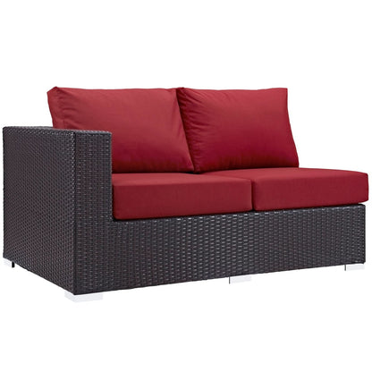 Convene Twelve PCS Outdoor Patio Sectional Set, Red, Rattan 10425