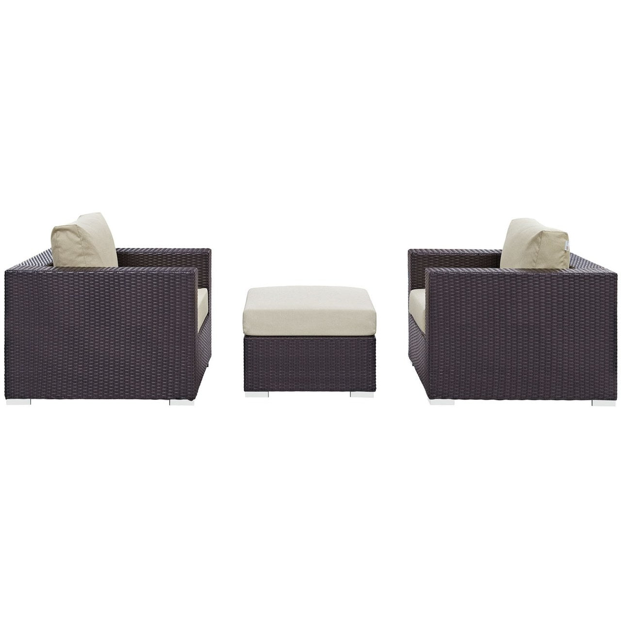 Convene Three PCS Outdoor Patio Sofa Set, Beige, Rattan 10475
