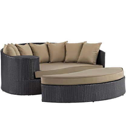 Convene Outdoor Patio Daybed, Brown, Rattan 10488